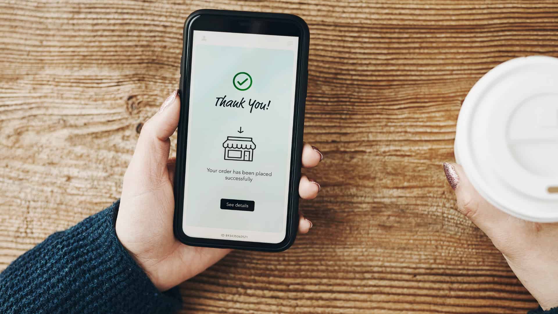 mobile phone making an online purchase