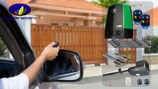 person using a remote to open their gate to gain entrance to the property